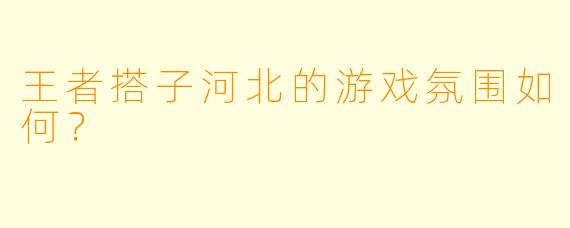 王者搭子河北的游戏氛围如何？