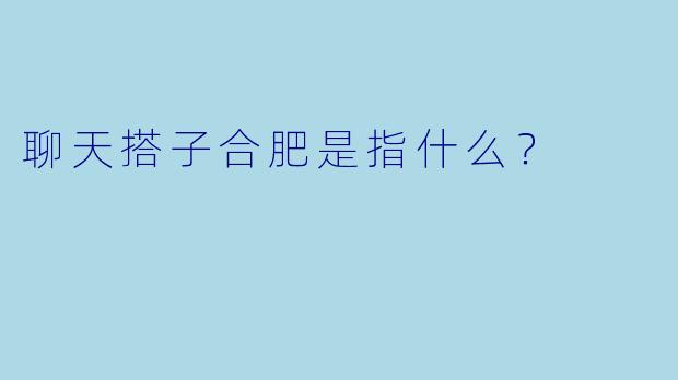聊天搭子合肥是指什么？  