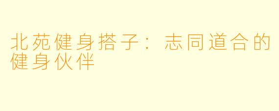 北苑健身搭子：志同道合的健身伙伴