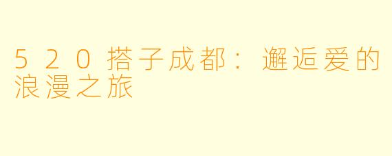 520搭子成都:邂逅爱的浪漫之旅