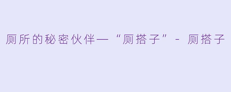 厕所的秘密伙伴—“厕搭子”-厕搭子