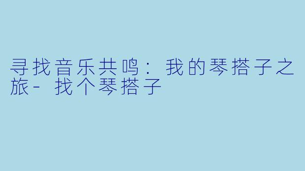 寻找音乐共鸣：我的琴搭子之旅