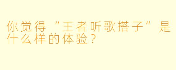你觉得“王者听歌搭子”是什么样的体验？