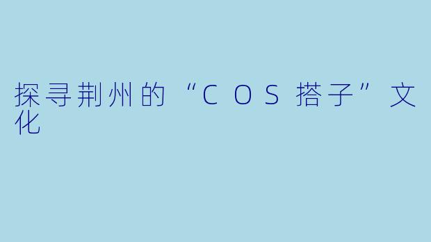 探寻荆州的“COS搭子”文化