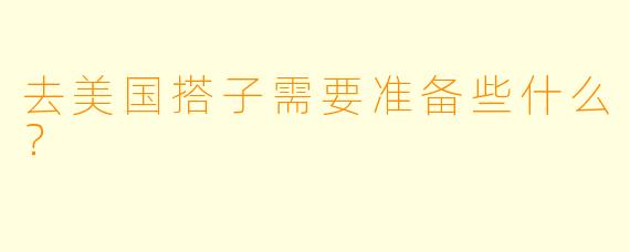 去美国搭子需要准备些什么？
