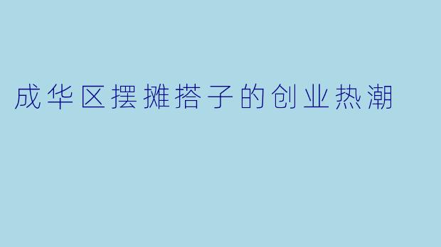 成华区摆摊搭子的创业热潮