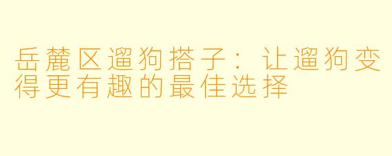 岳麓区遛狗搭子：让遛狗变得更有趣的最佳选择