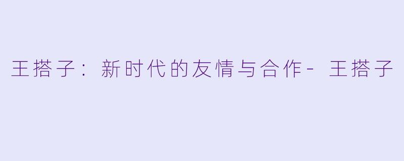 王搭子：新时代的友情与合作-王搭子