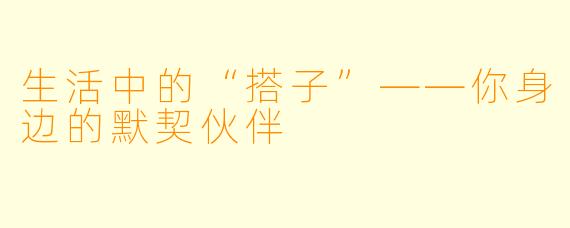 生活中的“搭子”——你身边的默契伙伴