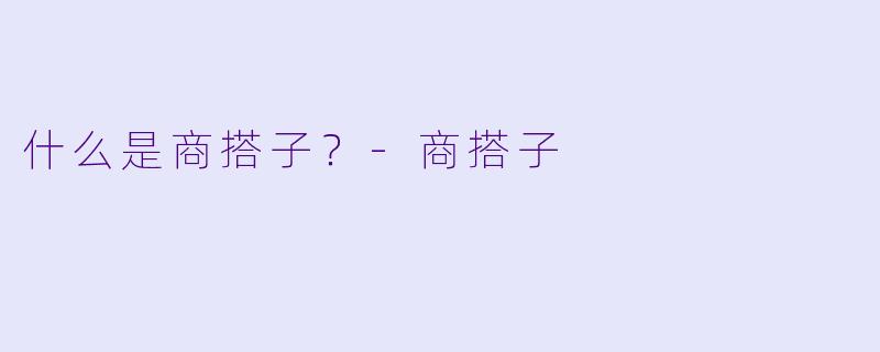 什么是商搭子？