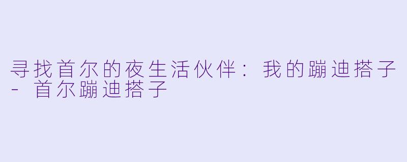寻找首尔的夜生活伙伴：我的蹦迪搭子-首尔蹦迪搭子