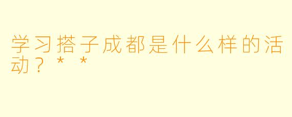 学习搭子成都是什么样的活动?**