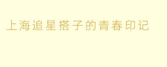 上海追星搭子的青春印记