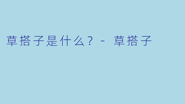 草搭子是什么？