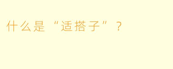 什么是“适搭子”？  