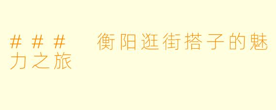 ### 衡阳逛街搭子的魅力之旅