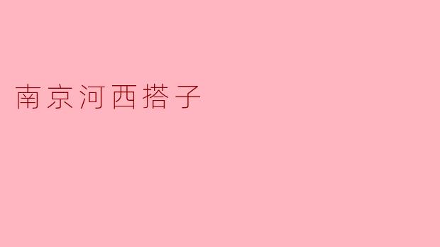 南京河西搭子是什么？****