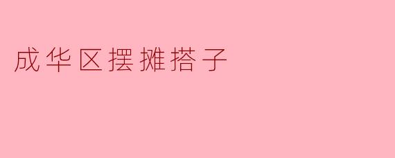 成华区摆摊搭子的创业热潮