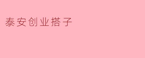 泰安创业搭子