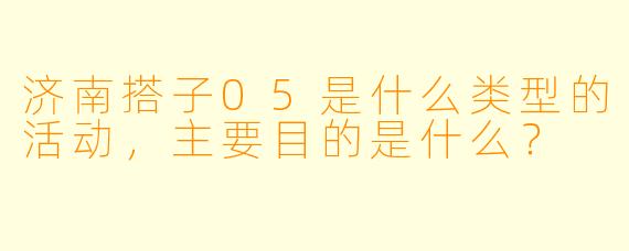 济南搭子05是什么类型的活动，主要目的是什么？