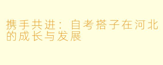 携手共进：自考搭子在河北的成长与发展