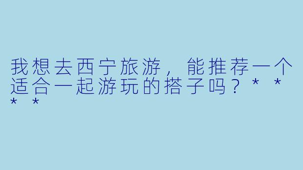 我想去西宁旅游，能推荐一个适合一起游玩的搭子吗？****