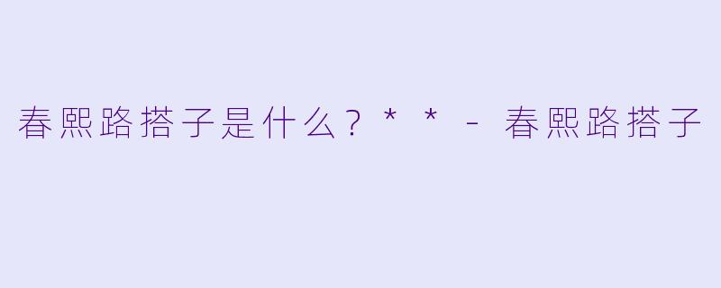 春熙路搭子是什么?**