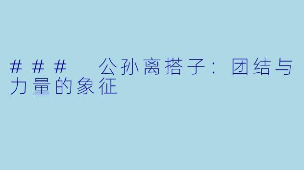 ### 公孙离搭子：团结与力量的象征