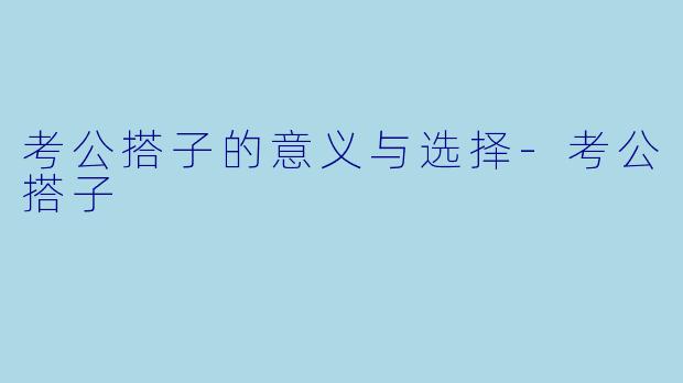 考公搭子的意义与选择