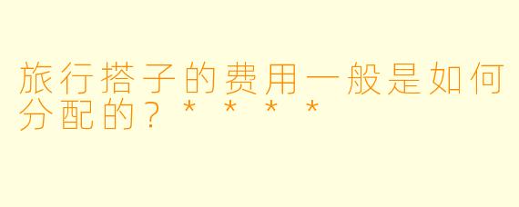旅行搭子的费用一般是如何分配的?****