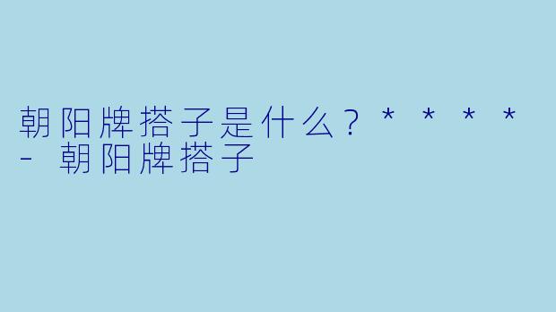 朝阳牌搭子是什么?****