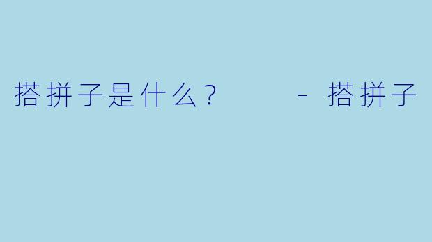 搭拼子是什么？  