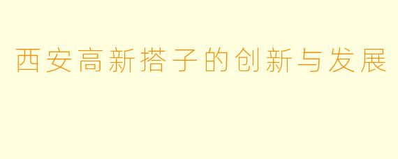 西安高新搭子的创新与发展