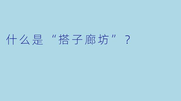 什么是“搭子廊坊”？  