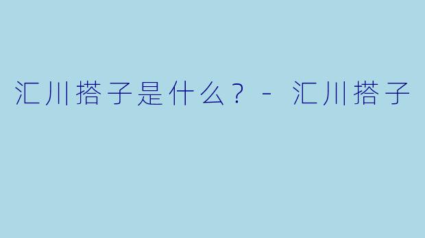 汇川搭子是什么？