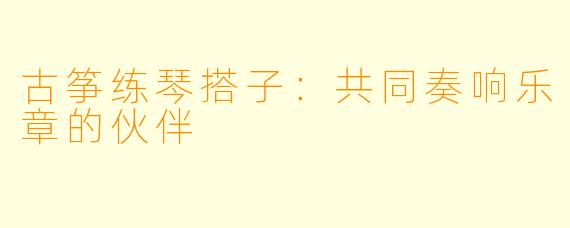 古筝练琴搭子:共同奏响乐章的伙伴