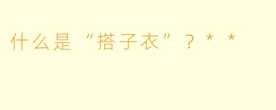 什么是“搭子衣”？**