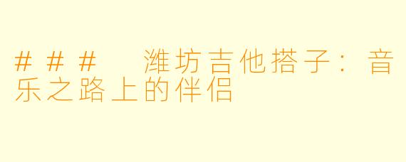 ### 潍坊吉他搭子：音乐之路上的伴侣
