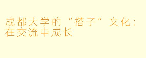 成都大学的“搭子”文化：在交流中成长