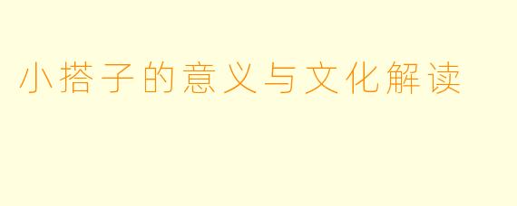 小搭子的意义与文化解读