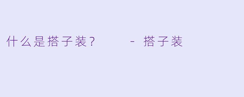 什么是搭子装？  