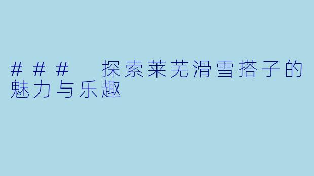 ### 探索莱芜滑雪搭子的魅力与乐趣