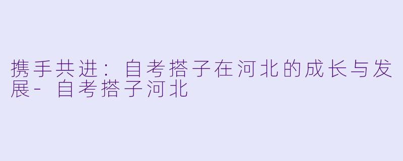 携手共进：自考搭子在河北的成长与发展-自考搭子河北
