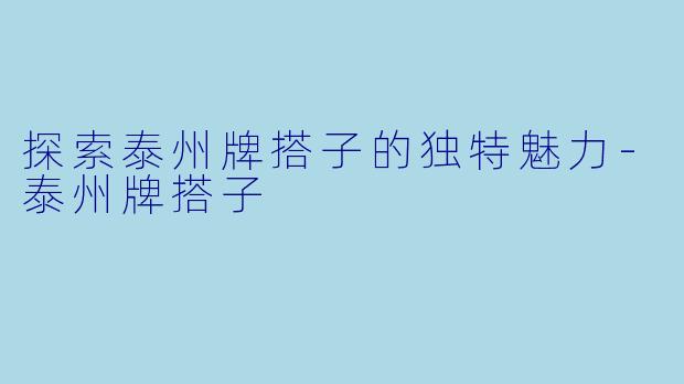 探索泰州牌搭子的独特魅力