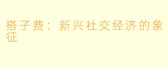 搭子费：新兴社交经济的象征