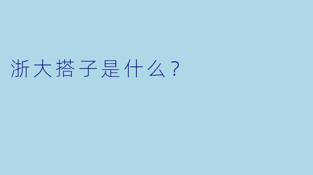 浙大搭子是什么？  