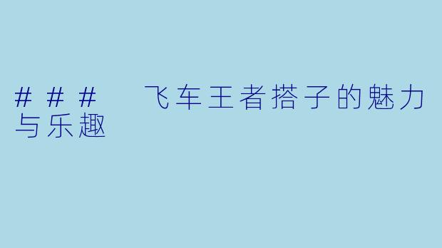 ### 飞车王者搭子的魅力与乐趣