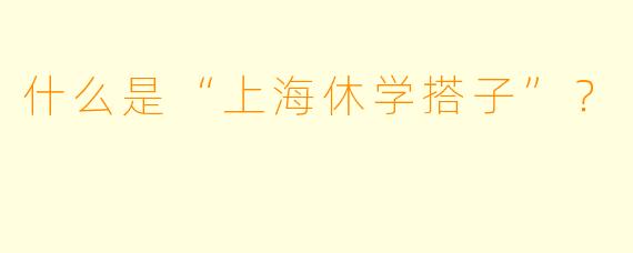 什么是“上海休学搭子”？  