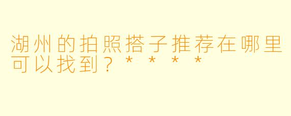 湖州的拍照搭子推荐在哪里可以找到?****