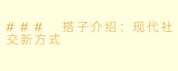 ### 搭子介绍:现代社交新方式
